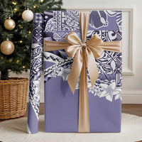 Aloha Vintage Plumeria Hawaiian Tapa Pattern Wrapping Paper Purple Hawaiian Tapa Pattern - Polynesian Pride