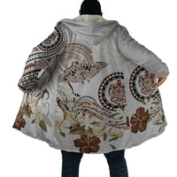 Polynesian Manta Ray Cloak Beige Floral Turtle Tattoo - Polynesian Pride