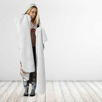 Polynesian Manta Ray Hooded Blanket Beige Floral Turtle Tattoo - Polynesian Pride