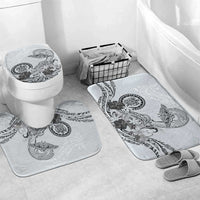 Polynesian Manta Ray Bathroom Set Gray Floral Turtle Tattoo - Polynesian Pride