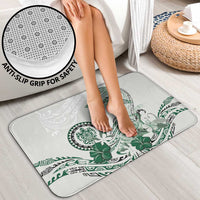 Polynesian Manta Ray Bathroom Set Green Floral Turtle Tattoo - Polynesian Pride