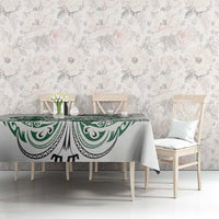 Polynesian Manta Ray Tablecloth Green Floral Turtle Tattoo - Polynesian Pride