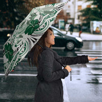Polynesian Manta Ray Umbrella Green Floral Turtle Tattoo - Polynesian Pride
