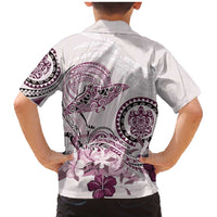 Polynesian Manta Ray Family Matching Mermaid Dress and Hawaiian Shirt Pink Floral Turtle Tattoo LT9 - Polynesian Pride