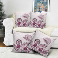 Polynesian Manta Ray Pillow Cover Pink Floral Turtle Tattoo - Polynesian Pride