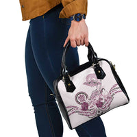 Polynesian Manta Ray Shoulder Handbag Pink Floral Turtle Tattoo - Polynesian Pride