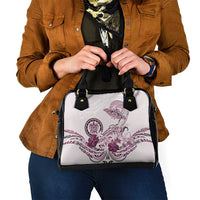 Polynesian Manta Ray Shoulder Handbag Pink Floral Turtle Tattoo - Polynesian Pride