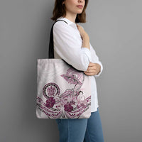 Polynesian Manta Ray Tote Bag Pink Floral Turtle Tattoo - Polynesian Pride