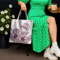 Polynesian Manta Ray Tote Bag Pink Floral Turtle Tattoo - Polynesian Pride