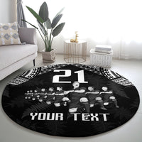 Custom NZ Rugby Round Carpet Kapa Opango Maori Haka With Years of The All Black Champions LT9 - Polynesian Pride