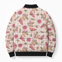 Beige Paniolo Palaka Hawaiian Cowgirl Christmas Bomber Puffer Jacket LT9 - Polynesian Pride