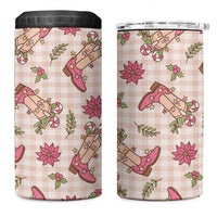 Beige Paniolo Palaka Hawaiian Cowgirl Christmas 4 in 1 Can Cooler Tumbler - Polynesian Pride