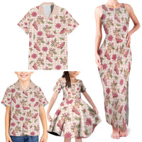 Beige Paniolo Palaka Hawaiian Cowgirl Christmas Family Matching Tank Maxi Dress and Hawaiian Shirt LT9 - Polynesian Pride