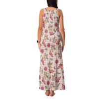 Beige Paniolo Palaka Hawaiian Cowgirl Christmas Family Matching Tank Maxi Dress and Hawaiian Shirt LT9 - Polynesian Pride