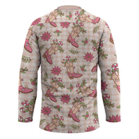 Beige Paniolo Palaka Hawaiian Cowgirl Christmas Hockey Jersey - Polynesian Pride