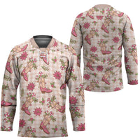 Beige Paniolo Palaka Hawaiian Cowgirl Christmas Hockey Jersey - Polynesian Pride
