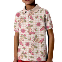 Beige Paniolo Palaka Hawaiian Cowgirl Christmas Kid Polo Shirt - Polynesian Pride