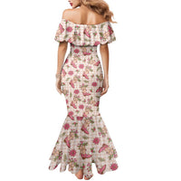 Beige Paniolo Palaka Hawaiian Cowgirl Christmas Mermaid Dress - Polynesian Pride