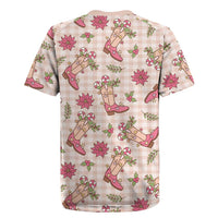 Beige Paniolo Palaka Hawaiian Cowgirl Christmas Rugby Jersey - Polynesian Pride