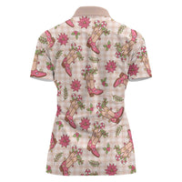 Beige Paniolo Palaka Hawaiian Cowgirl Christmas Women Polo Shirt LT9 - Polynesian Pride