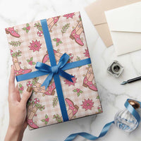 Beige Paniolo Palaka Hawaiian Cowgirl Christmas Wrapping Paper - Polynesian Pride