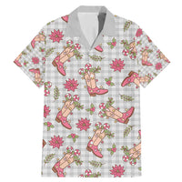 Gray Paniolo Palaka Hawaiian Cowgirl Christmas Family Matching Mermaid Dress and Hawaiian Shirt LT9 Dad's Shirt - Short Sleeve Gray - Polynesian Pride