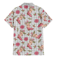 Gray Paniolo Palaka Hawaiian Cowgirl Christmas Family Matching Mermaid Dress and Hawaiian Shirt LT9 - Polynesian Pride