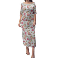 Gray Paniolo Palaka Hawaiian Cowgirl Christmas Family Matching Puletasi and Hawaiian Shirt LT9 Mom's Dress Gray - Polynesian Pride
