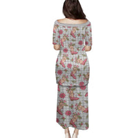 Gray Paniolo Palaka Hawaiian Cowgirl Christmas Family Matching Puletasi and Hawaiian Shirt LT9 - Polynesian Pride
