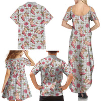 Gray Paniolo Palaka Hawaiian Cowgirl Christmas Family Matching Summer Maxi Dress and Hawaiian Shirt LT9 - Polynesian Pride