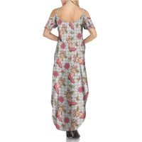 Gray Paniolo Palaka Hawaiian Cowgirl Christmas Family Matching Summer Maxi Dress and Hawaiian Shirt LT9 - Polynesian Pride