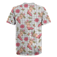 Gray Paniolo Palaka Hawaiian Cowgirl Christmas Rugby Jersey - Polynesian Pride