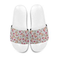 Gray Paniolo Palaka Hawaiian Cowgirl Christmas Slide Sandals - Polynesian Pride