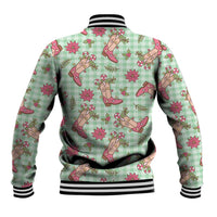 Green Paniolo Palaka Hawaiian Cowgirl Christmas Baseball Jacket - Polynesian Pride