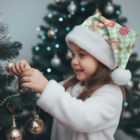 Green Paniolo Palaka Hawaiian Cowgirl Christmas Santa Hat - Polynesian Pride