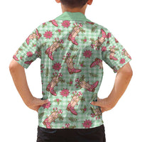 Green Paniolo Palaka Hawaiian Cowgirl Christmas Family Matching Puletasi and Hawaiian Shirt LT9 - Polynesian Pride