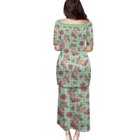 Green Paniolo Palaka Hawaiian Cowgirl Christmas Family Matching Puletasi and Hawaiian Shirt LT9 - Polynesian Pride