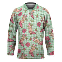 Green Paniolo Palaka Hawaiian Cowgirl Christmas Hockey Jersey - Polynesian Pride