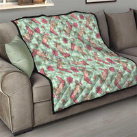 Green Paniolo Palaka Hawaiian Cowgirl Christmas Quilt - Polynesian Pride