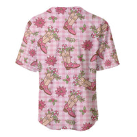 Pink Paniolo Palaka Hawaiian Cowgirl Christmas Baseball Jersey - Polynesian Pride