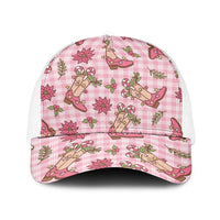 Pink Paniolo Palaka Hawaiian Cowgirl Christmas Baseball Net Cap - Polynesian Pride