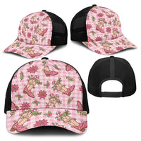 Pink Paniolo Palaka Hawaiian Cowgirl Christmas Baseball Net Cap - Polynesian Pride
