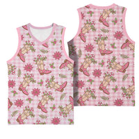 Pink Paniolo Palaka Hawaiian Cowgirl Christmas Basketball Jersey - Polynesian Pride