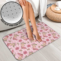 Pink Paniolo Palaka Hawaiian Cowgirl Christmas Bathroom Set - Polynesian Pride