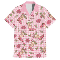 Pink Paniolo Palaka Hawaiian Cowgirl Christmas Family Matching Puletasi and Hawaiian Shirt LT9 Dad's Shirt - Short Sleeve Pink - Polynesian Pride