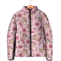 Pink Paniolo Palaka Hawaiian Cowgirl Christmas Padded Jacket - Polynesian Pride