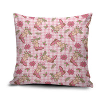 Pink Paniolo Palaka Hawaiian Cowgirl Christmas Pillow Cover - Polynesian Pride