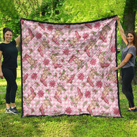Pink Paniolo Palaka Hawaiian Cowgirl Christmas Quilt - Polynesian Pride