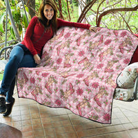 Pink Paniolo Palaka Hawaiian Cowgirl Christmas Quilt - Polynesian Pride