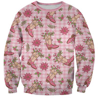 Pink Paniolo Palaka Hawaiian Cowgirl Christmas Sweatshirt - Polynesian Pride